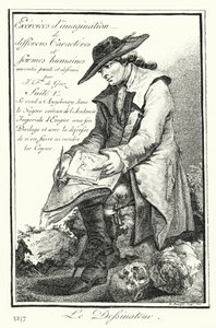 De Cartoonist (gravure) door Joseph Franz von (after) Goez