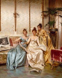 Drie mooie kenners door Joseph Frederick Charles Soulacroix