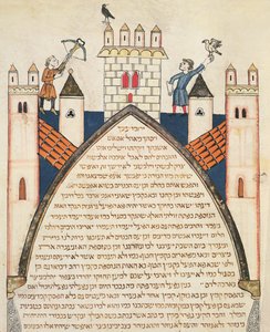 Jacht met valken, illustratie uit de Joodse Cervera Bijbel, 1299