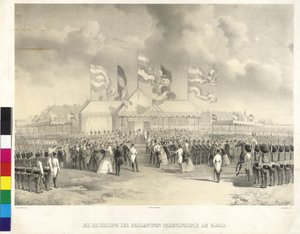 Uitgifte van het briljante insigne van de Orde bij glacis door Joseph Heicke