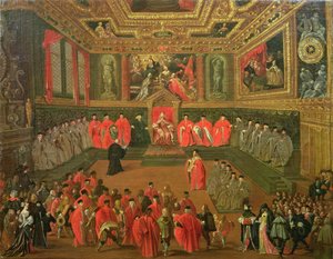 Audiëntie bij de Doge in het College van het Ducale Paleis door Joseph Heintz