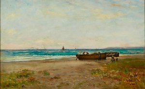 De Boten Verzorgen, Ayrshire Kust door Joseph Henderson