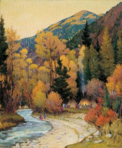 Apache-kamp in Hondo Canyon door Joseph Henry Sharp