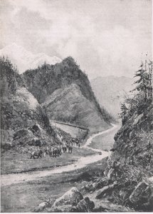 Afghanistan: De mars van de Kabul kolom naar Khandahar, augustus 1880, illustratie uit British Battles on Land and Sea, 1915 door Joseph Holland Tringham