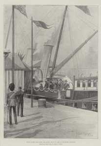Terug naar Erin, de koningin staat op het punt te landen in Kingstown Harbour door Joseph Holland Tringham