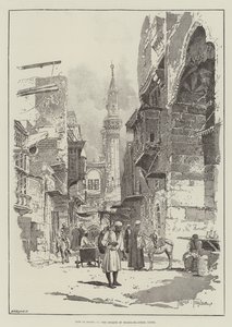 Leven in Egypte, de Moskee van Sharia-el-Aybar, Caïro door Joseph Holland Tringham