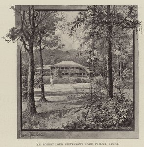 Het huis van Mr Robert Louis Stevenson, Vailima, Samoa door Joseph Holland Tringham