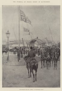 De begrafenis van prins Hendrik van Battenberg, de processie van de Alberta naar de Whippingham-kerk