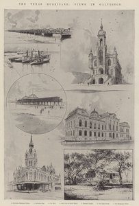 De orkaan in Texas, uitzichten in Galveston door Joseph Holland Tringham
