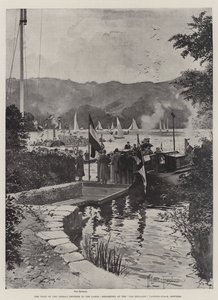 Het bezoek van de Duitse keizer aan de meren, inscheping bij de Old England Landing-Stage, Bowness door Joseph Holland Tringham
