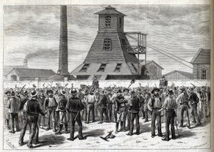 Staking in de Anzin-mijnen (Pas-de-Calais) in 1884 - Greves aux mines d
