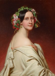 Portret van de Actrice Charlotte von Hagn 1809-1891, 1850 door Joseph Carl Stieler