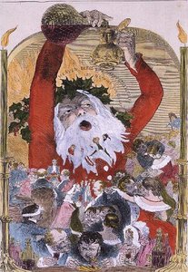 Vrolijk Kerstfeest door Kenny Meadows, uit de Illustrated London News door Joseph Kenny after Meadows