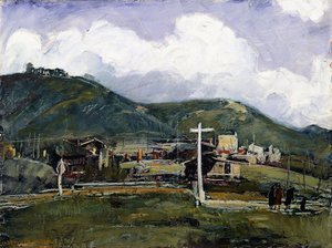 Regenachtige Dag, Laguna door Joseph Kleitsch