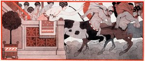 Wat was, in de Olympische periode, Le Prix de Diane - De Laatste Honderd Meter - illustratie uit la Vie Parisienne, 1927