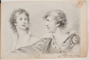 Portret van een vrouw en een man (Ophelia en zelfportret als Hamlet?)