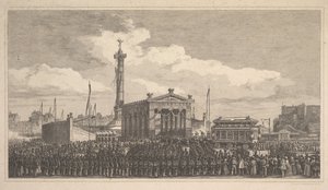Ceremonie van de inhuldiging van de juli-kolom, 1840 door Joseph Louis Trimolet