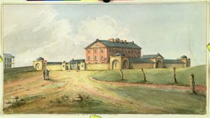 Hyde Park Barracks, Sydney, ca. 1820 door Joseph Lycett