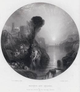 Bacchus en Ariadne door Joseph Mallord William (after) Turner