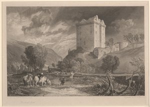 Borthwick Castle (Provincial Antiquities and Picturesque Scenery of Scotland), gegraveerd door Henry Le Keux door Joseph Mallord William (after) Turner