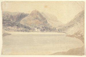 Grassmere Meer en Kerk door Joseph Mallord William (attr.to) Turner
