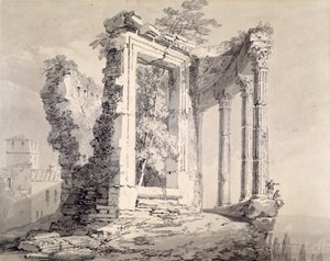 Tempel van de Sibyl, Tivoli door Joseph Mallord William (attr.to) Turner