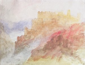 Een kasteel boven een kloof, c.184144 door Joseph Mallord William Turner