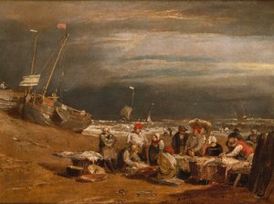 Een Vismarkt op het Strand, ca. 1802-04 door Joseph Mallord William Turner