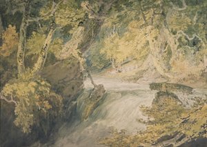 Een rivier in spate, ca. 1796 door Joseph Mallord William Turner