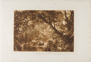 Aesacus en Hesperie, plaat 66 uit Liber Studiorum door Joseph Mallord William Turner