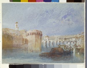 Angers: De Muren van Doutre met de Toren van de Kerk van La Trinité door Joseph Mallord William Turner