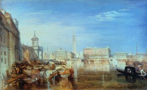 Brug der Zuchten, Dogepaleis en Douanehuis, Venetië, 1833 door Joseph Mallord William Turner