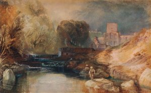 Brinkburn Priory, Northumberland, ca. 1830, 1938 door Joseph Mallord William Turner
