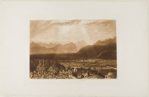 Keten van Alpen van Grenoble tot Chamberi, plaat 49 uit Liber Studiorum door Joseph Mallord William Turner