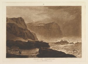 Kust van Yorkshire, Bij Whitby Liber Studiorum, deel V, plaat 24 door Joseph Mallord William Turner