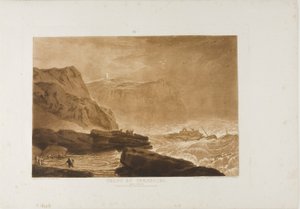 Kust van Yorkshire, plaat 24 uit Liber Studiorum door Joseph Mallord William Turner