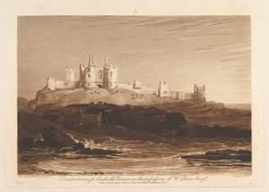 Kasteel Dunstanborough Liber Studiorum, deel III, plaat 14, 10 juni 1808 door Joseph Mallord William Turner
