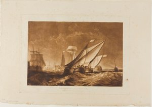 Ingang van de Haven van Calais, plaat 55 uit Liber Studiorum