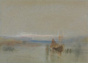 Vissersboten in de windstilte bij Le Havre door Joseph Mallord William Turner
