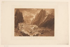Gezicht op de gletsjer Mer-de-Glace bij Mont Blanc