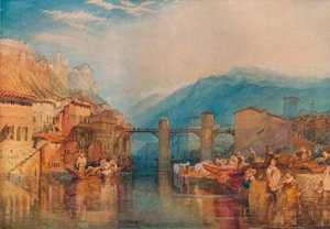 Grenoble Brug, 1824 door Joseph Mallord William Turner