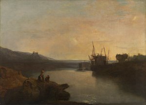 Harlech Castle, vanaf Tygwyn Ferry, zomeravondschemering [1799, Royal Academy of Arts, Londen, tentoonstellingscatalogus] door Joseph Mallord William Turner