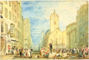 Hoogstraat, Edinburgh, c.1818 door Joseph Mallord William Turner
