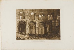 Kathedraal van Holy Island, plaat 11 uit Liber Studiorum door Joseph Mallord William Turner