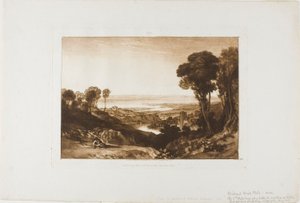 Kruising van de Severn en Wye, plaat 28 uit Liber Studiorum door Joseph Mallord William Turner
