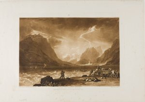 Meer van Thun, plaat 15 uit Liber Studiorum door Joseph Mallord William Turner