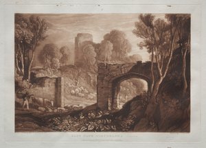 Liber Studiorum: Oostpoort, Winchelsea, Sussex door Joseph Mallord William Turner