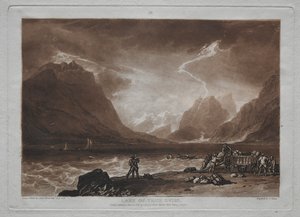 Liber Studiorum: Meer van Thun, Zwitserland door Joseph Mallord William Turner