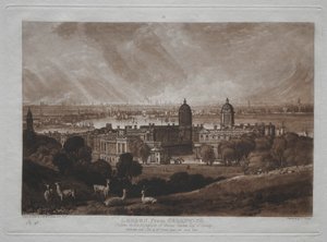 Liber Studiorum: Londen vanuit Greenwich door Joseph Mallord William Turner