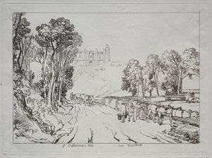 Liber Studiorum: St. Catherines Hill, nabij Guilford door Joseph Mallord William Turner